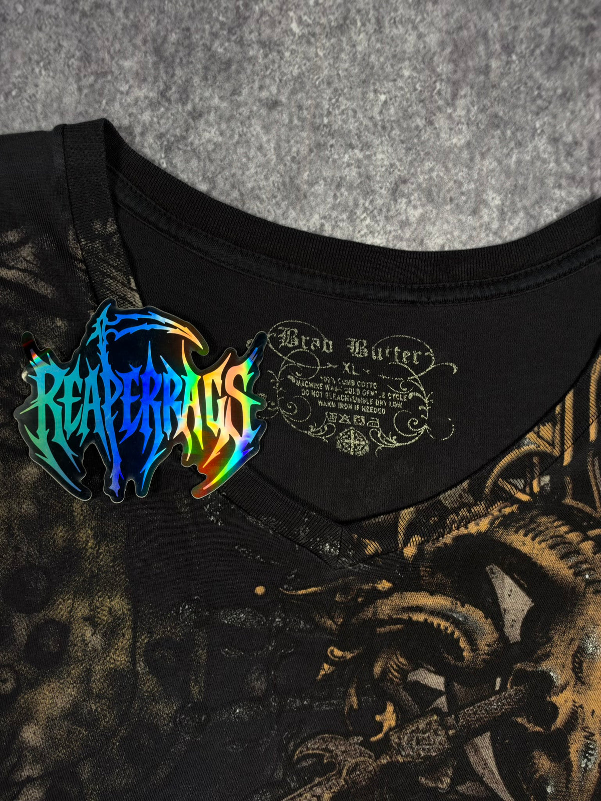 (RARE) 2000s BRAD BUTTER SHIRT (L)