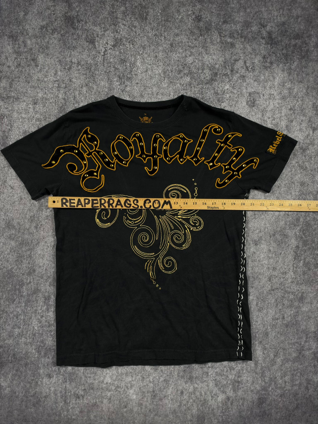 (RARE) 2000S REBEL SPIRIT RHINESTONE SHIRT (M)