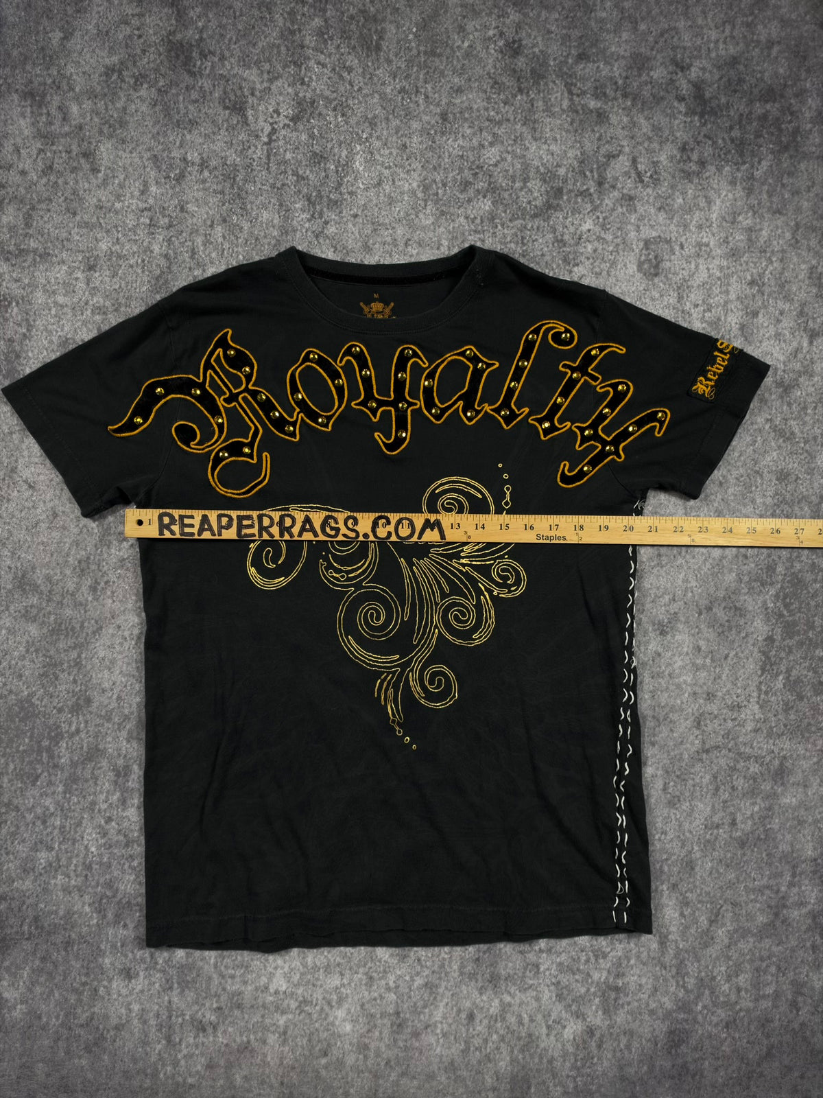 (RARE) 2000S REBEL SPIRIT RHINESTONE SHIRT (M)