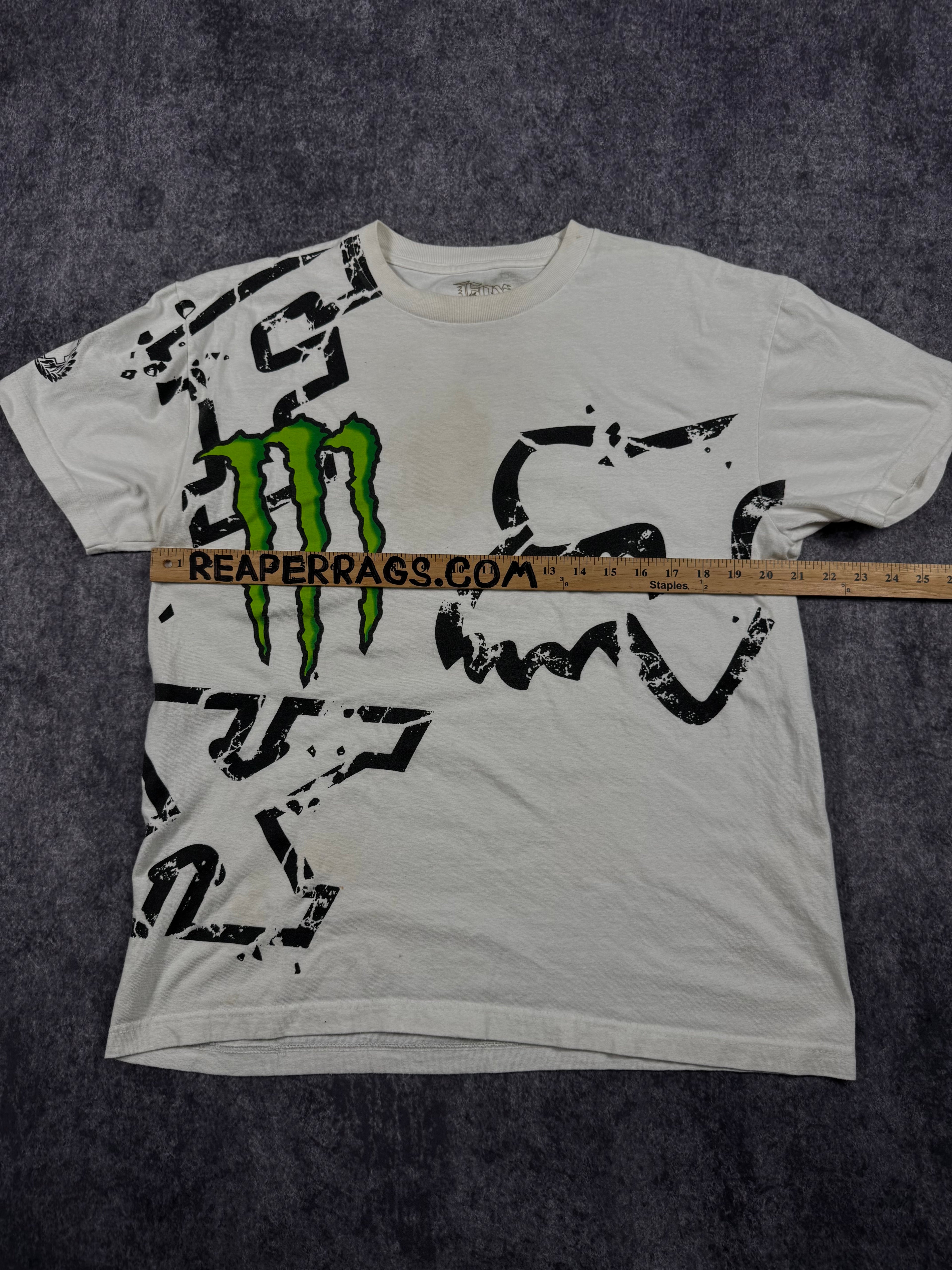 (rare) 2000s monster energy x fox racing shirt (L)