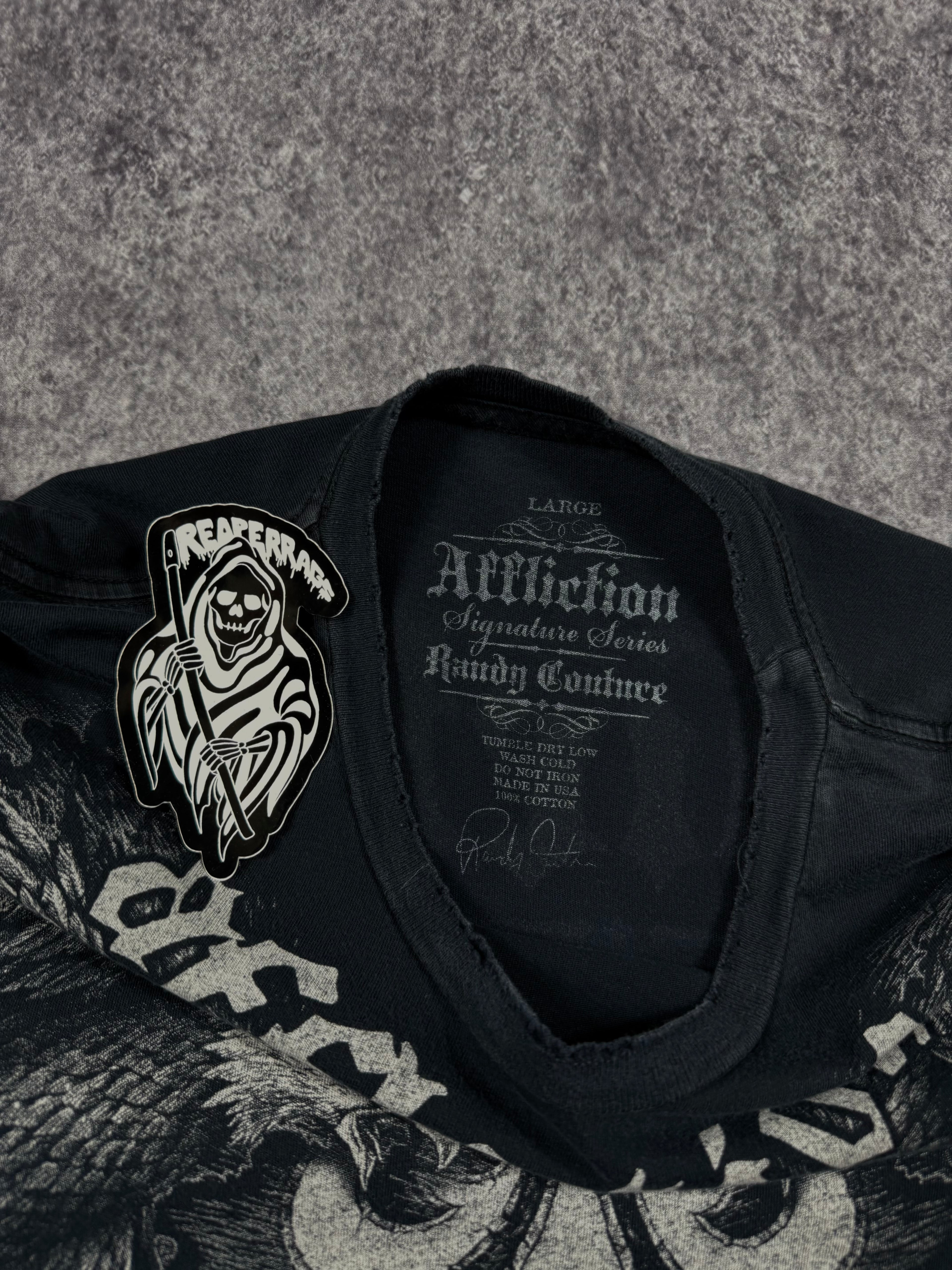 (rare) 2000s affliction x randy couture shirt (L)