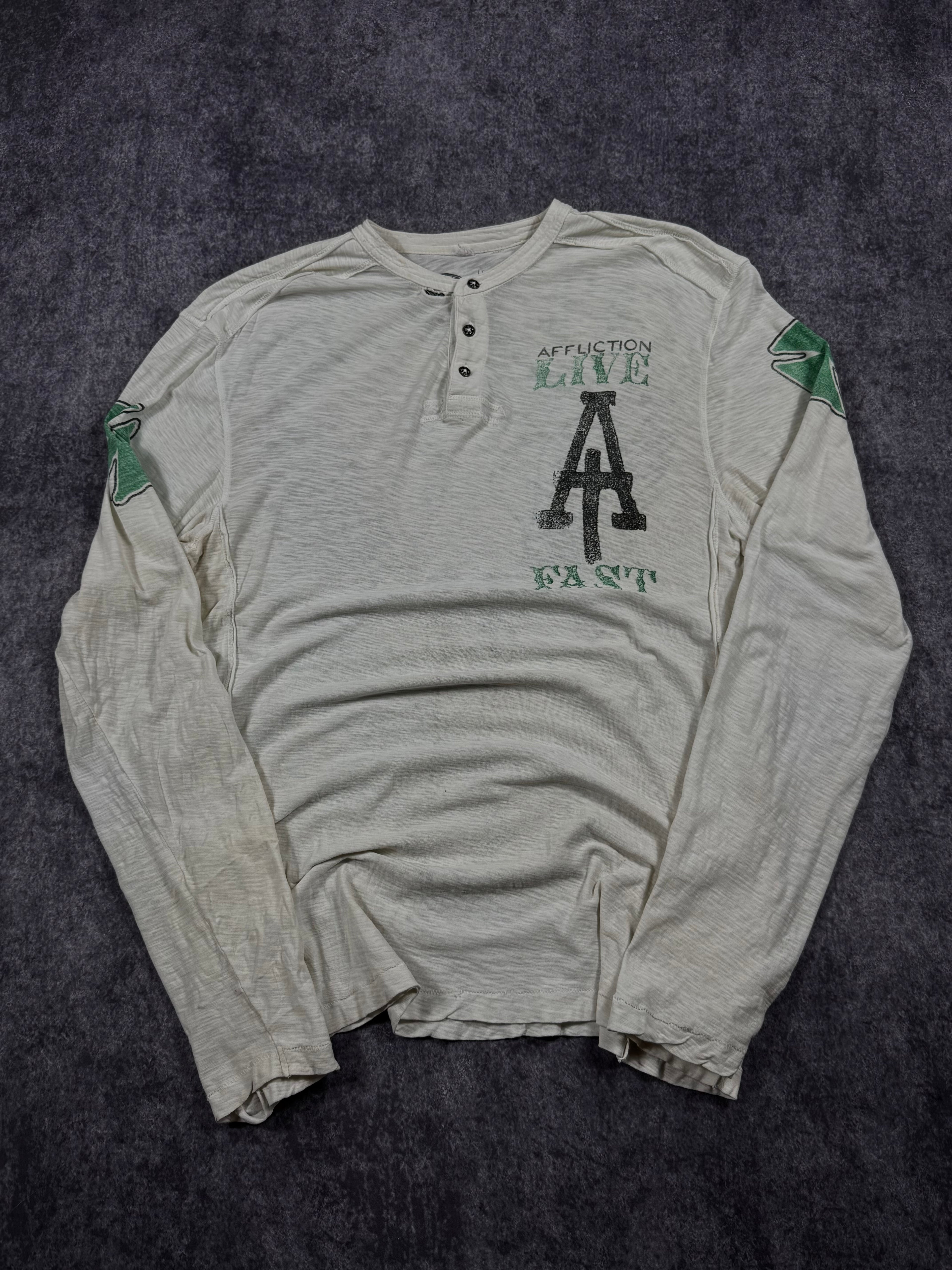 (rare) 2000s affliction long sleeve shirt (L)