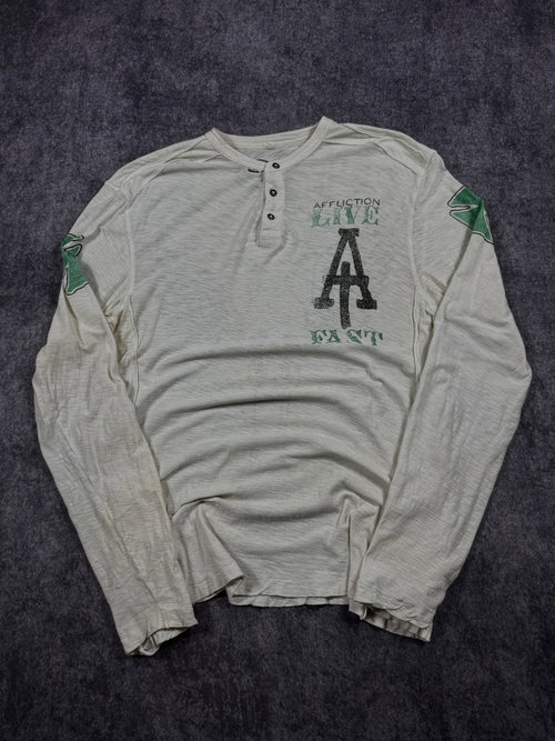 (rare) 2000s affliction long sleeve shirt (L)