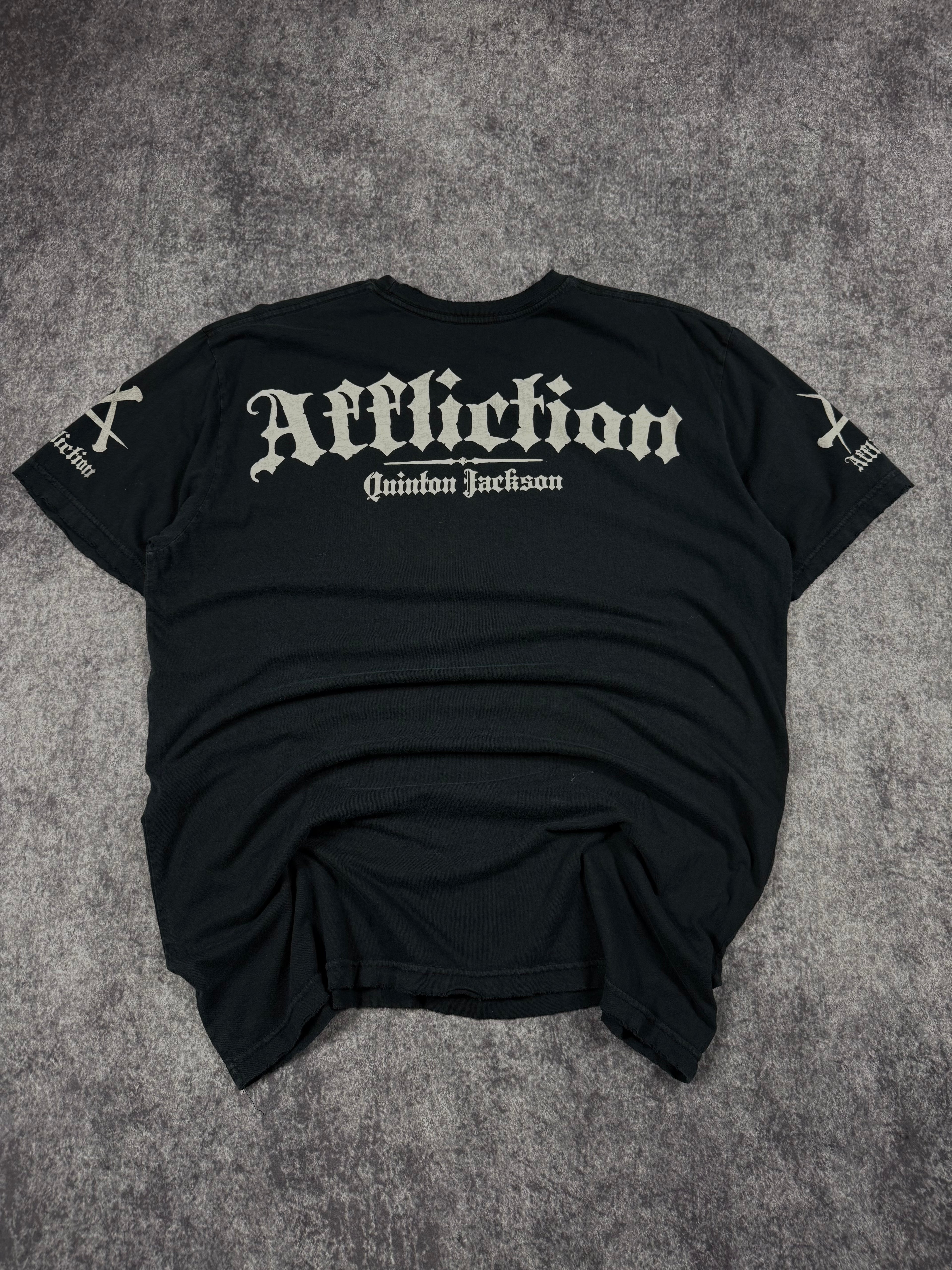 (rare) 2000s affliction x quintin jackson shirt (XL)