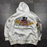 Deadstock 2000s Rhinestone Skull Hoodie (XXL)