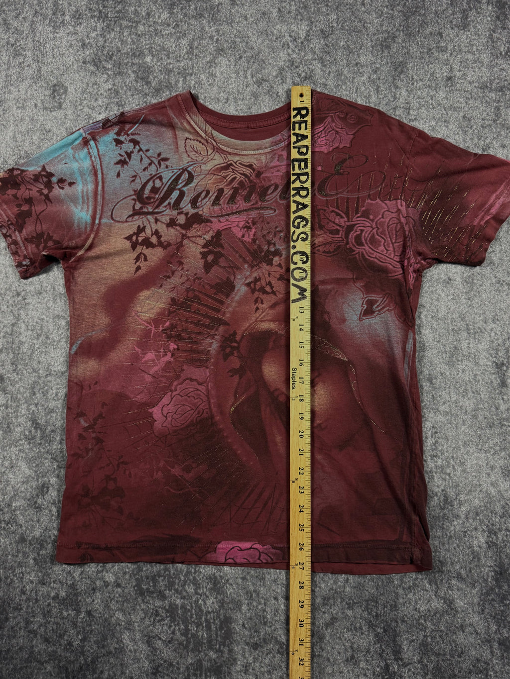 (rare) 2000s remetee x affliction crhome shirt (M)