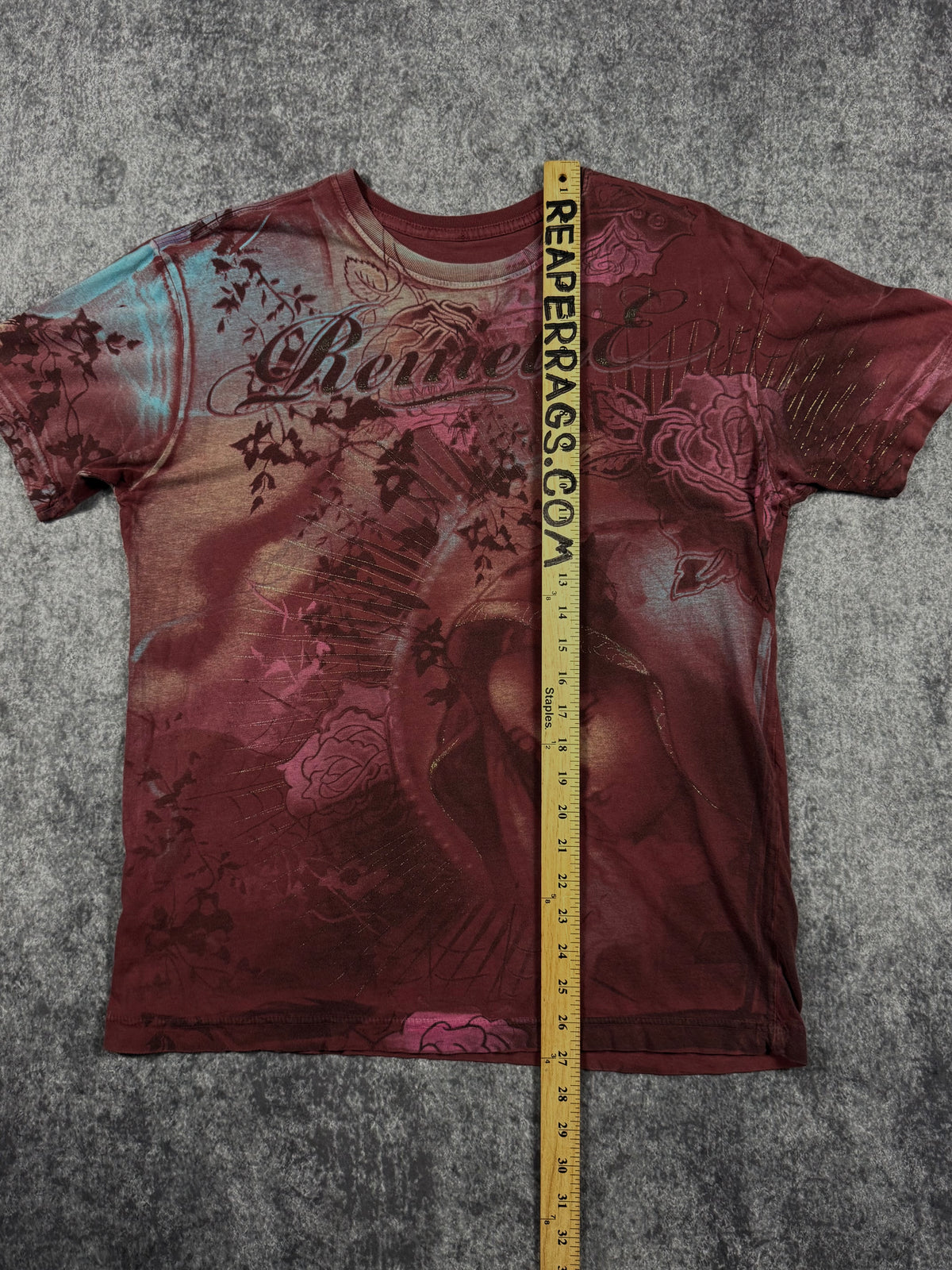 (rare) 2000s remetee x affliction crhome shirt (M)