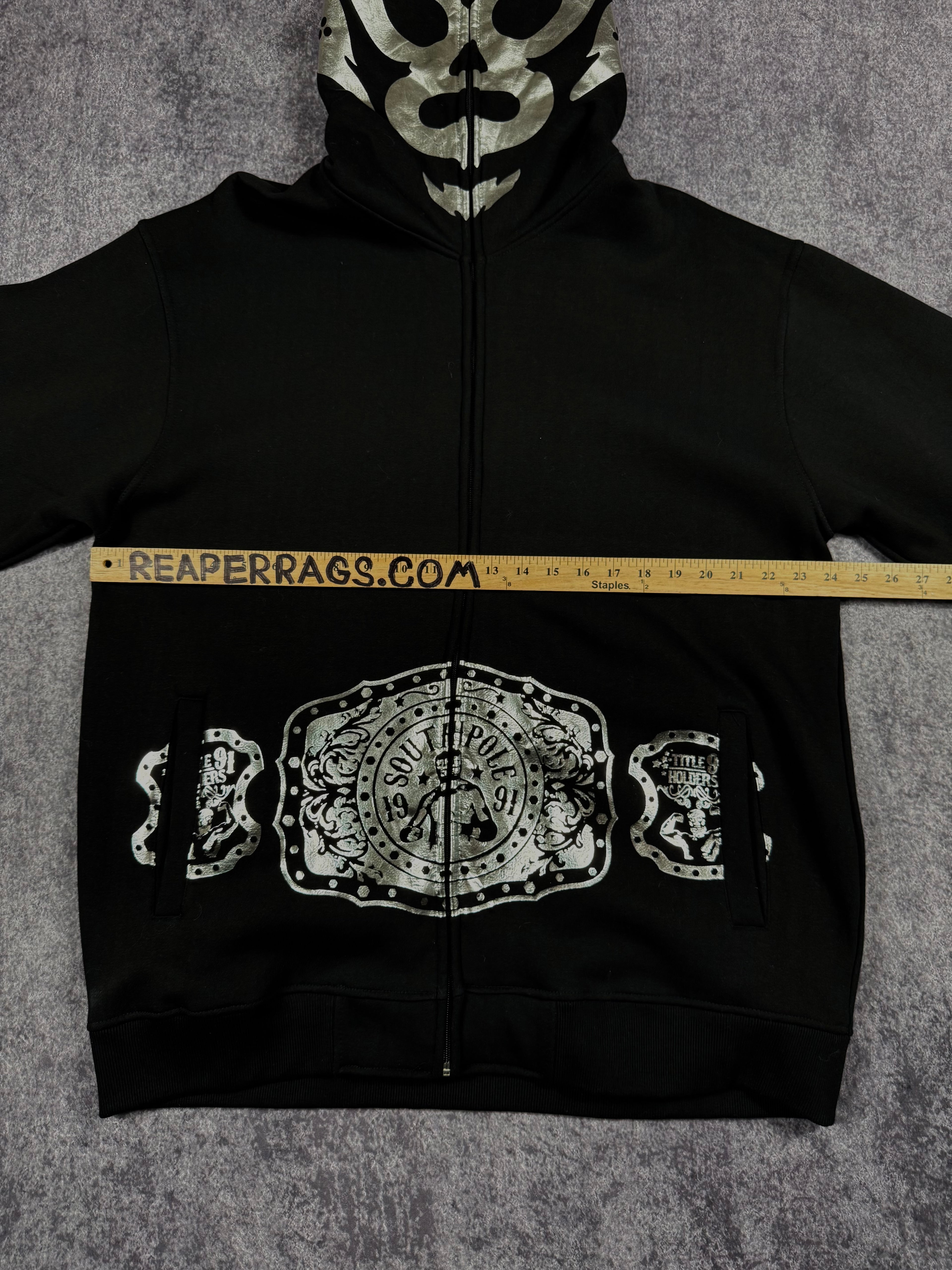 (rare) deadstock 2000s southpole x la mascara chrome hoodie (L)