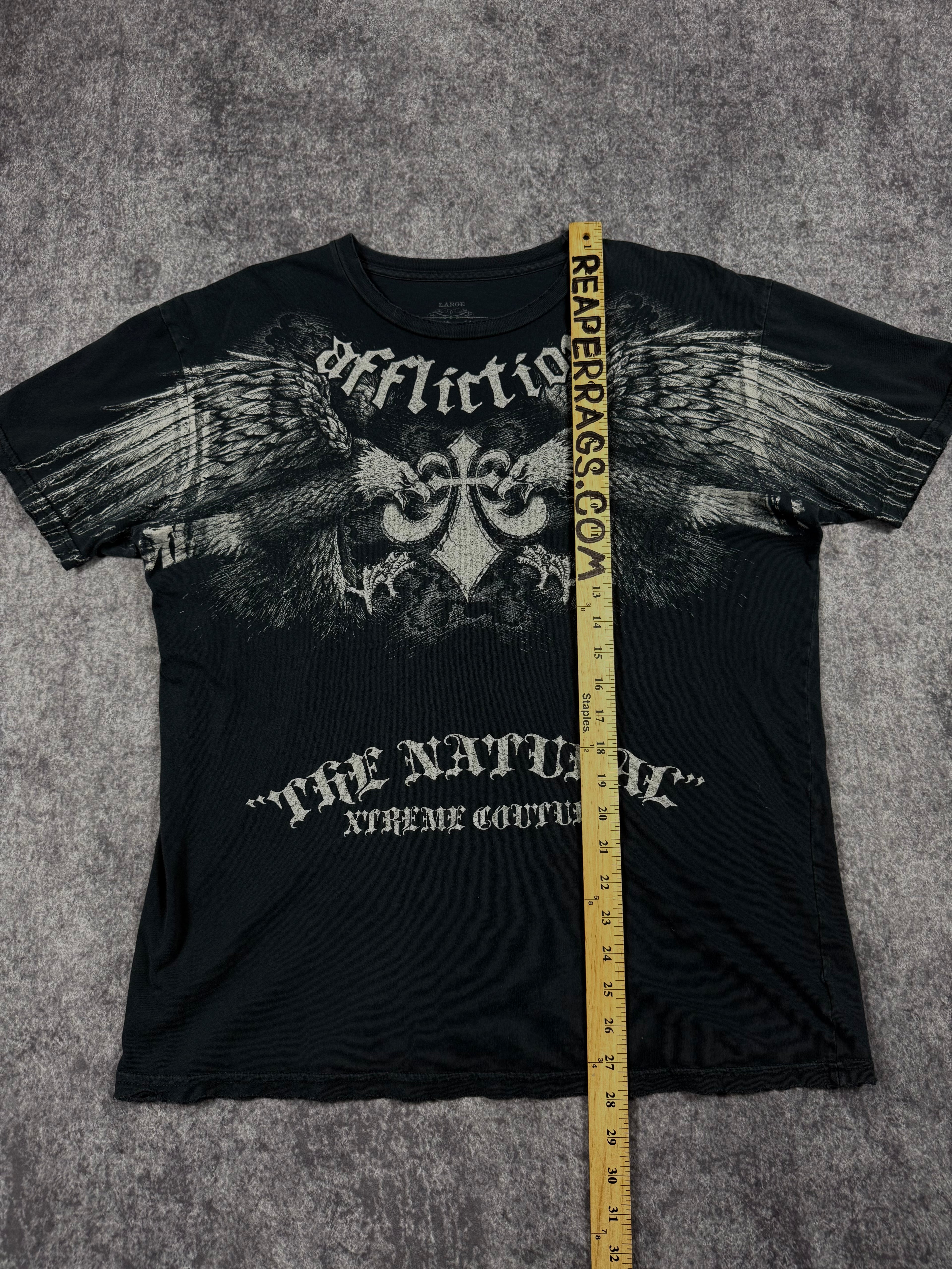 (rare) 2000s affliction x randy couture shirt (L)