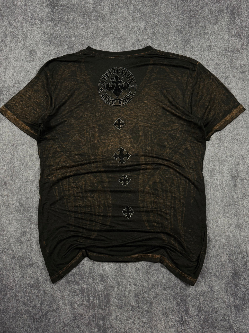 (rare) 2000s ultra thin reversible affliction shirt (L)
