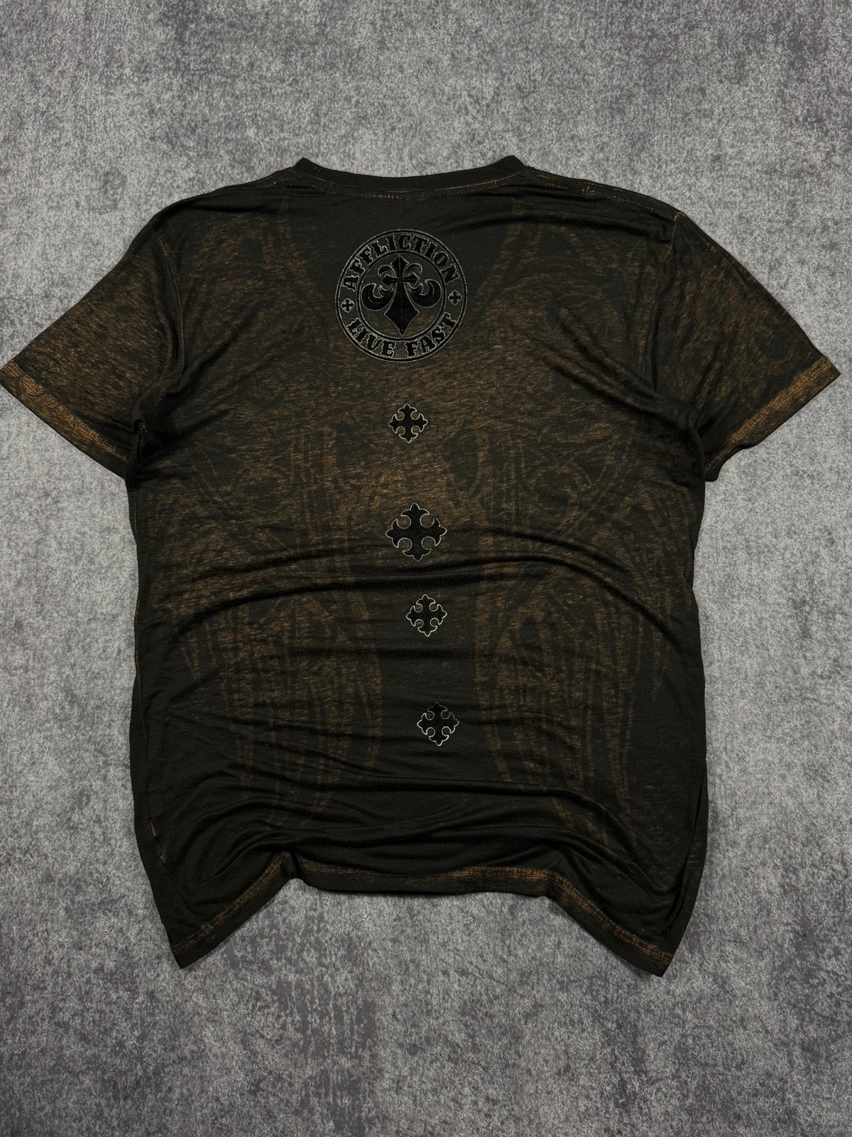 (rare) 2000s ultra thin reversible affliction shirt (L)
