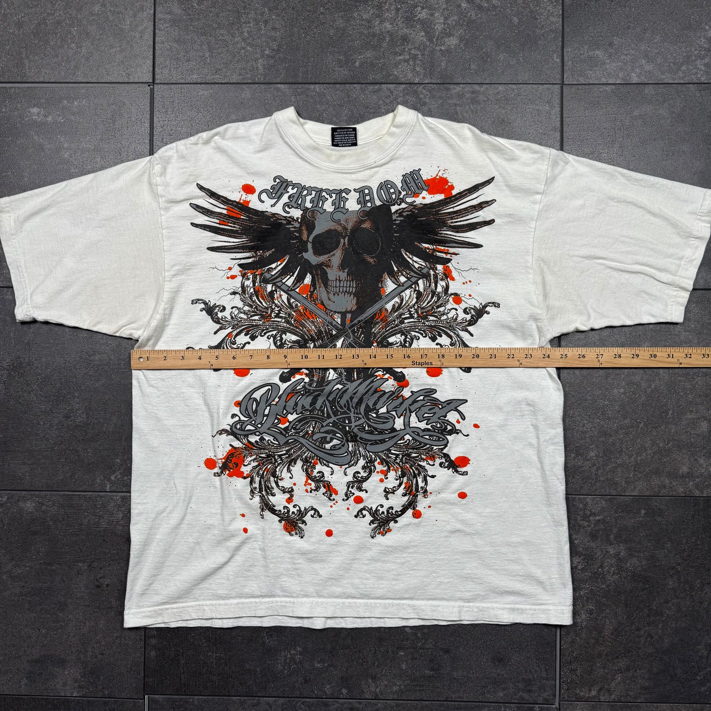 Y2K Skull & Wings Grunge Tshirt (XL)