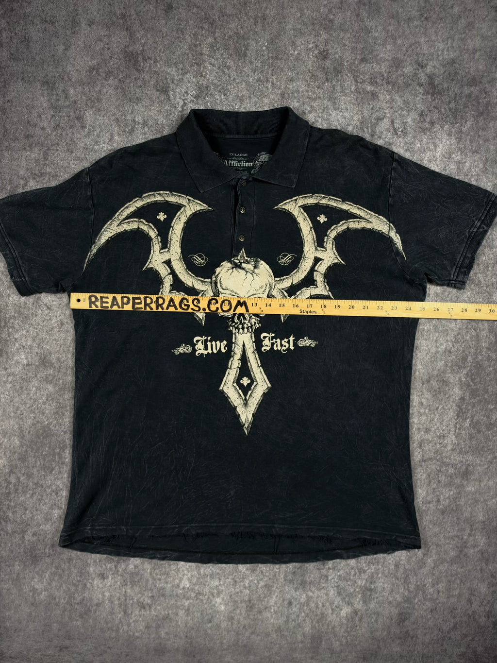 (GRAIL) 2000s CHROME AFFLICTION POLO (XXL)