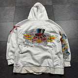 Deadstock 2000s Rhinestone Skull Hoodie (XL)