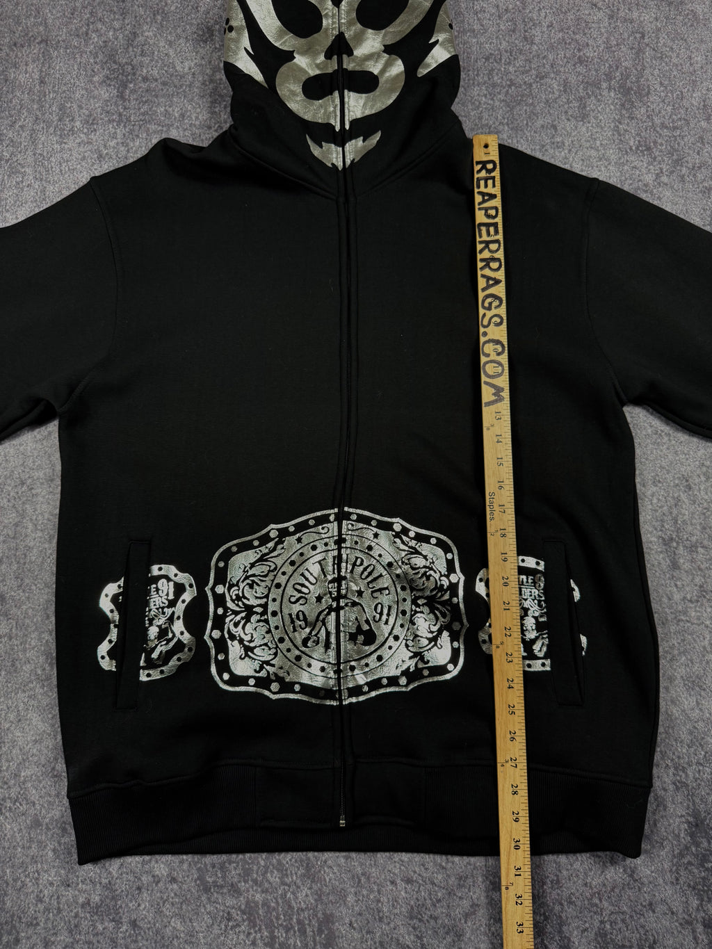 (rare) deadstock 2000s southpole x la mascara chrome hoodie (L)