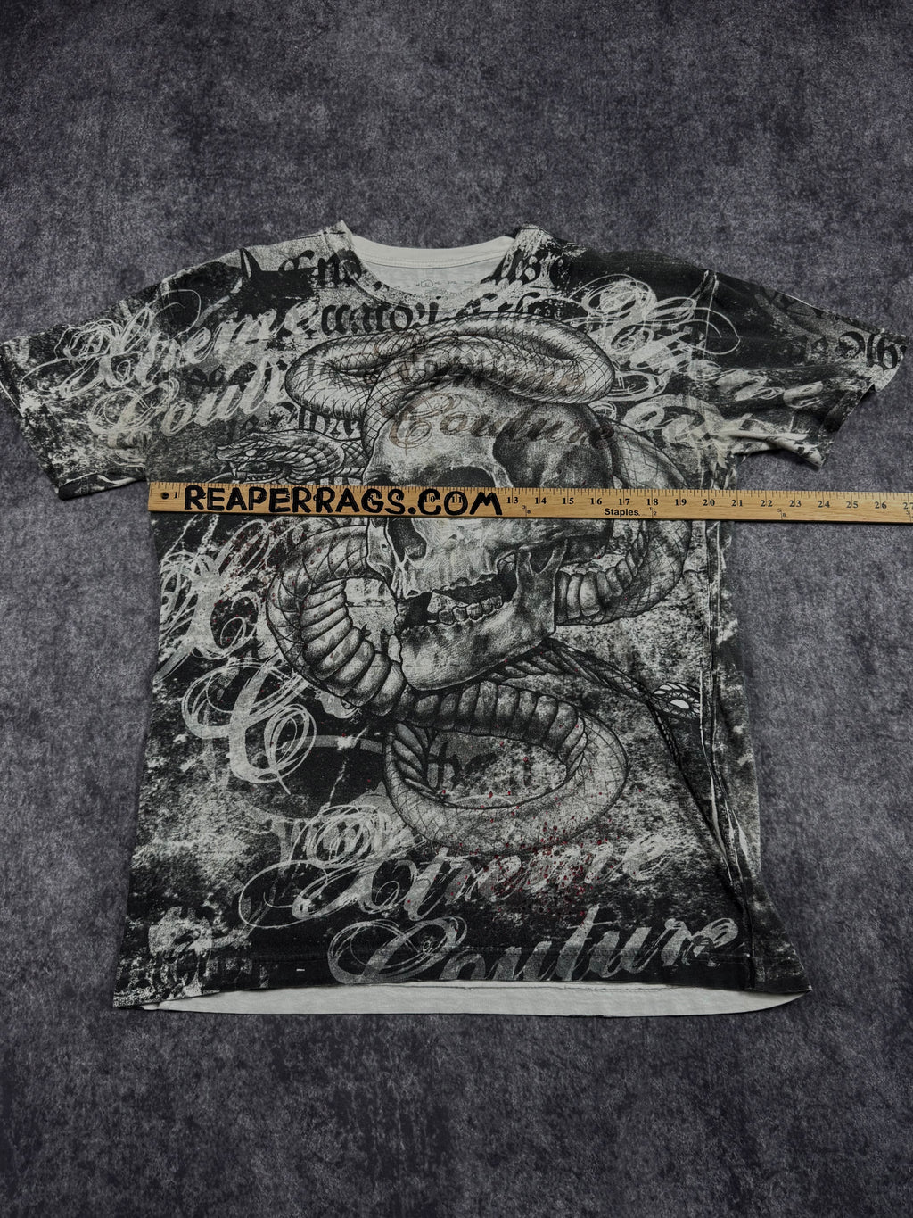 (rare) 2000s xtreme couture chrome shirt (L)