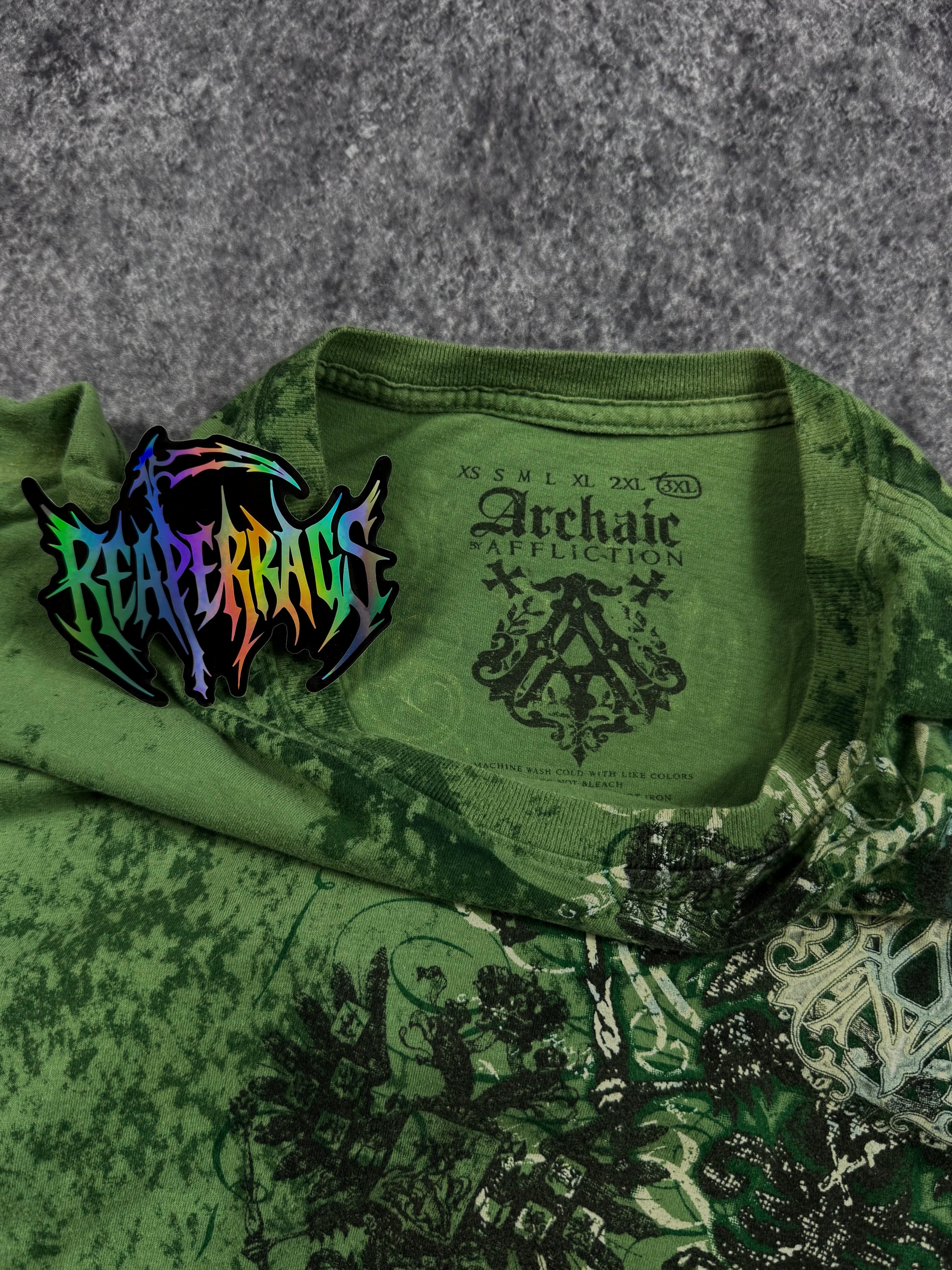 (rare) 2000s archaic x affliction shirt (XXXL)