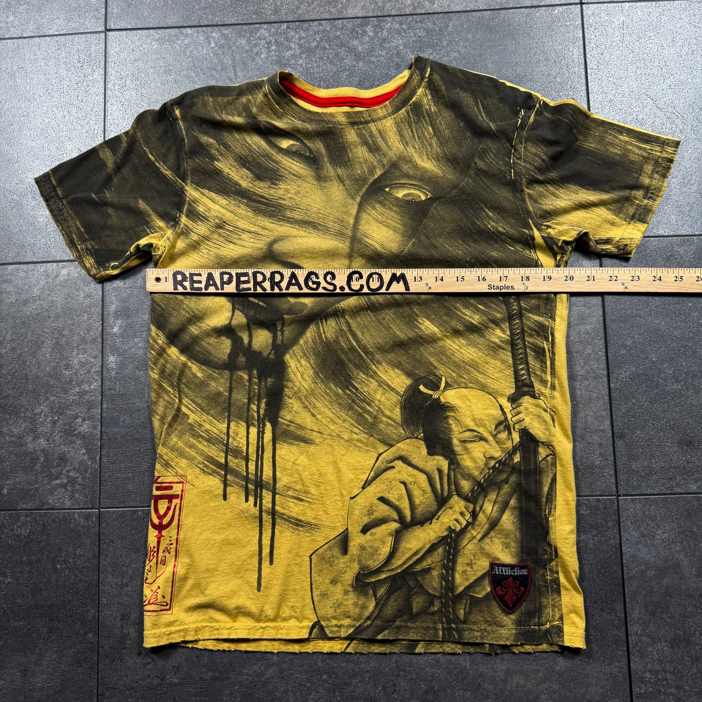 (rare) 2000s Affliction Red Label x Horiyoshi III Shirt (M)