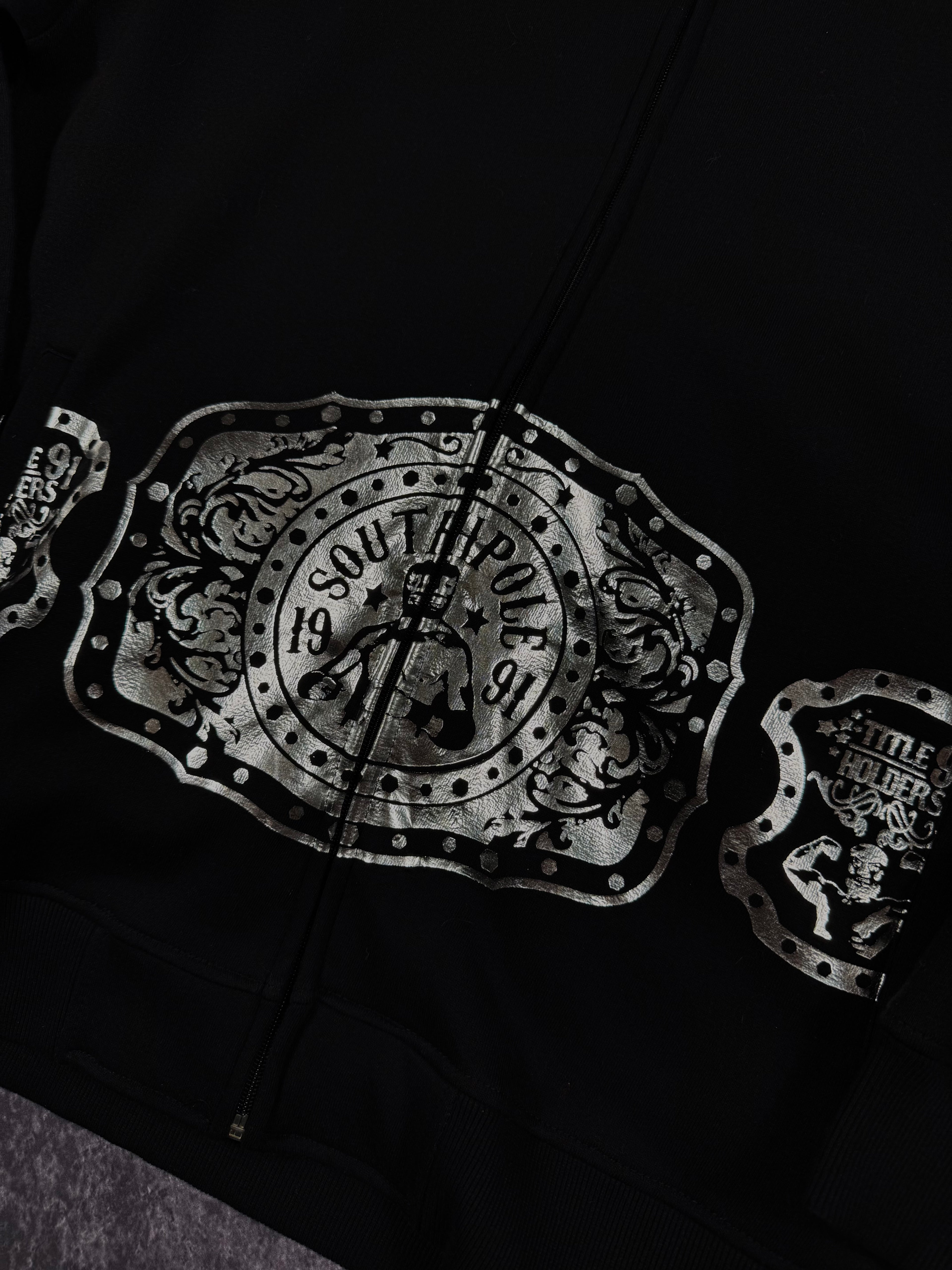 (rare) deadstock 2000s southpole x la mascara chrome hoodie (L)