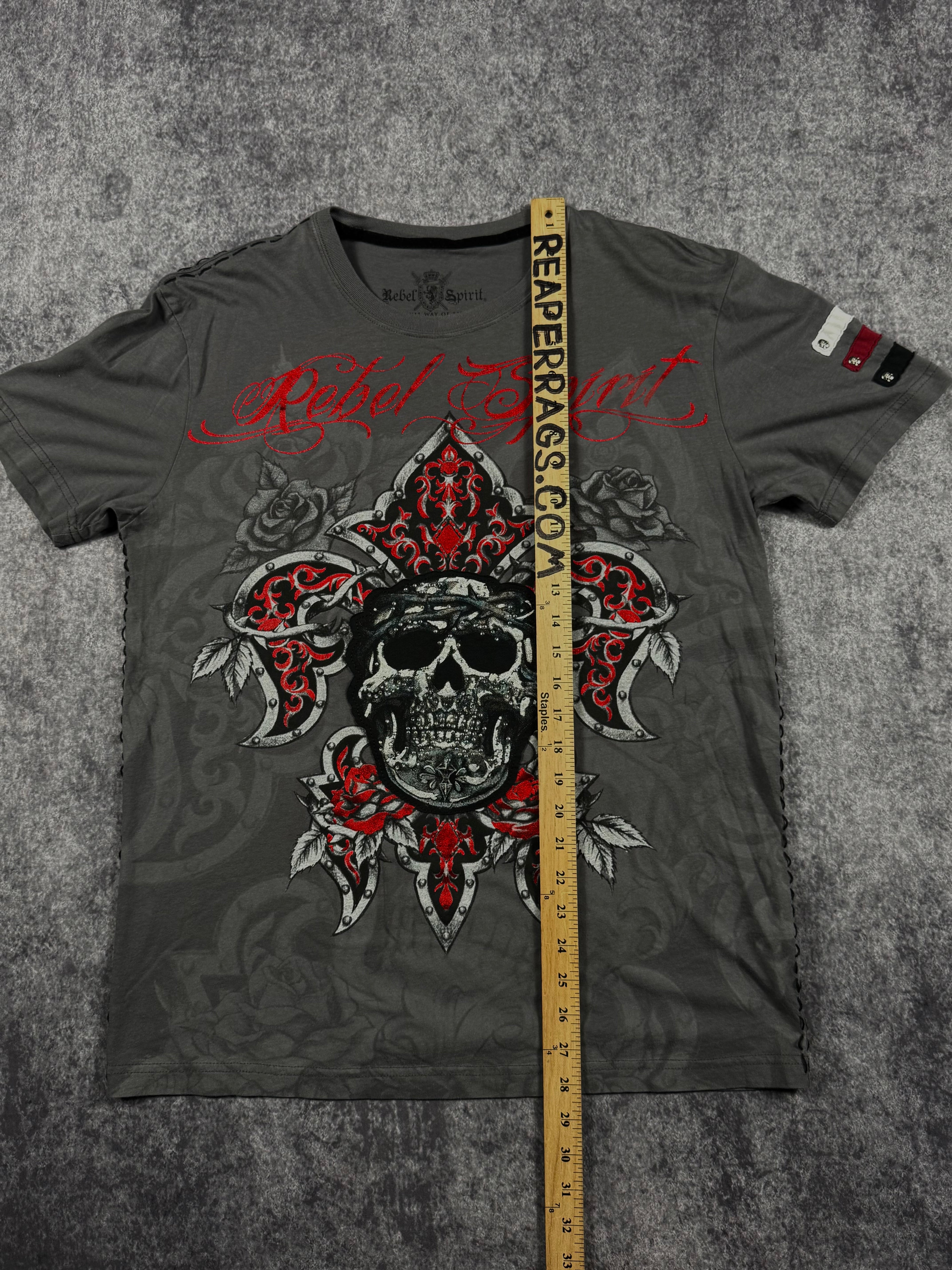 (rare) 2000s rebel spirit studded shirt (L)