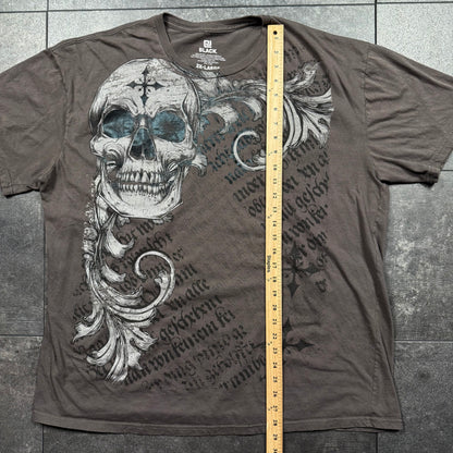 Y2K Affliction Style Grunge Skull Tshirt (XL)