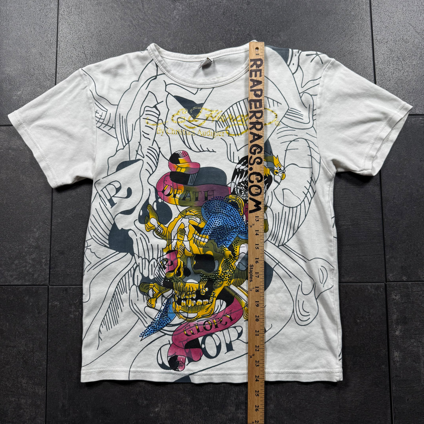 (rare) 2000s Ed Hardy Rhinestone Shirt (S)