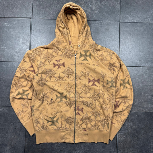 Y2K Cross Zip Up Hoodie (M)