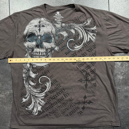 Y2K Affliction Style Grunge Skull Tshirt (XL)