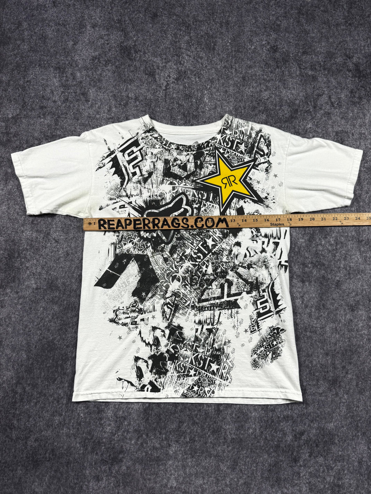 (RARE) 2000S FOX RACING X ROCKSTAR ENERGY SHIRT (S)