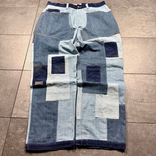 Enyce Patchwork Baggy Wide Leg Jeans (36x32)