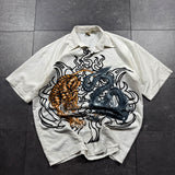 2000s Dragon Button Up Shirt (XXL)