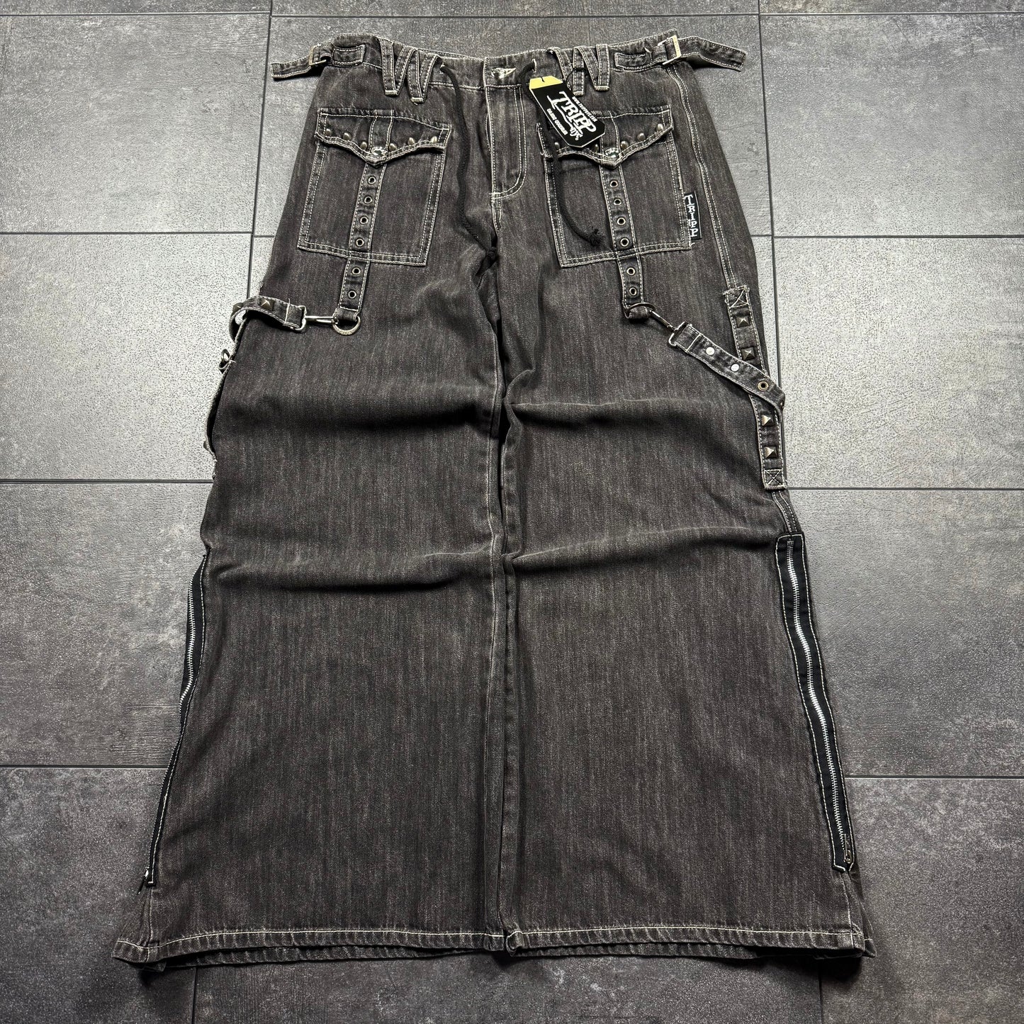 Deadstock Y2K Grunge Tripp NYC Strap Jeans (34x32)