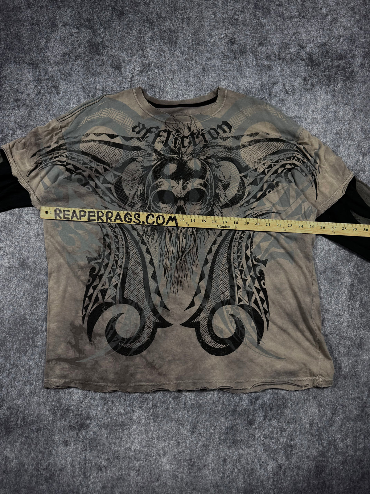(rare) 2000s affliction x sunny garcia layered shirt (XXL)