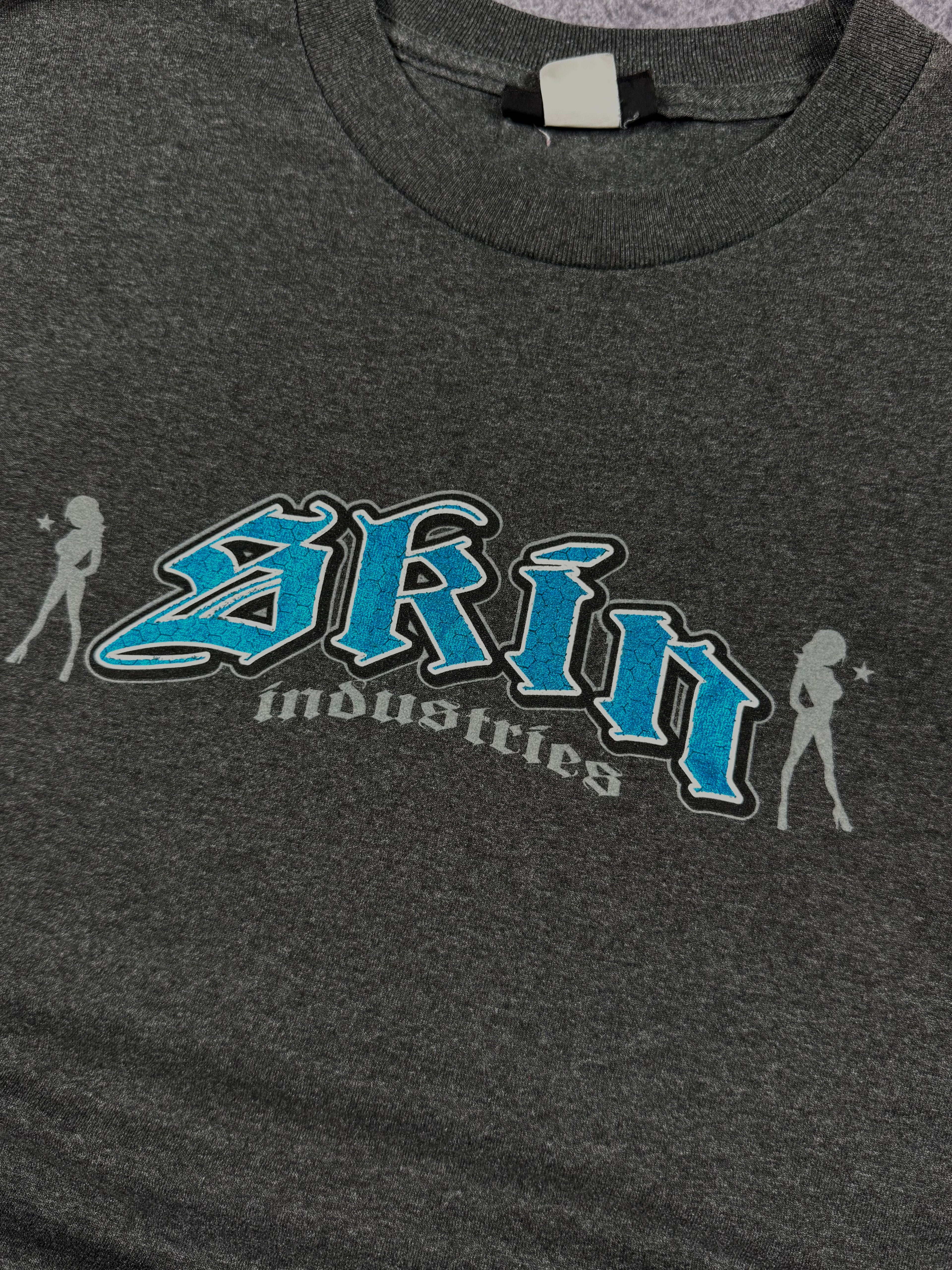 (rare) 2000s skin industries chrome shirt (L)