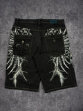 (GRAIL) 2000s RHINESTONE RAW BLUE JORTS (40)
