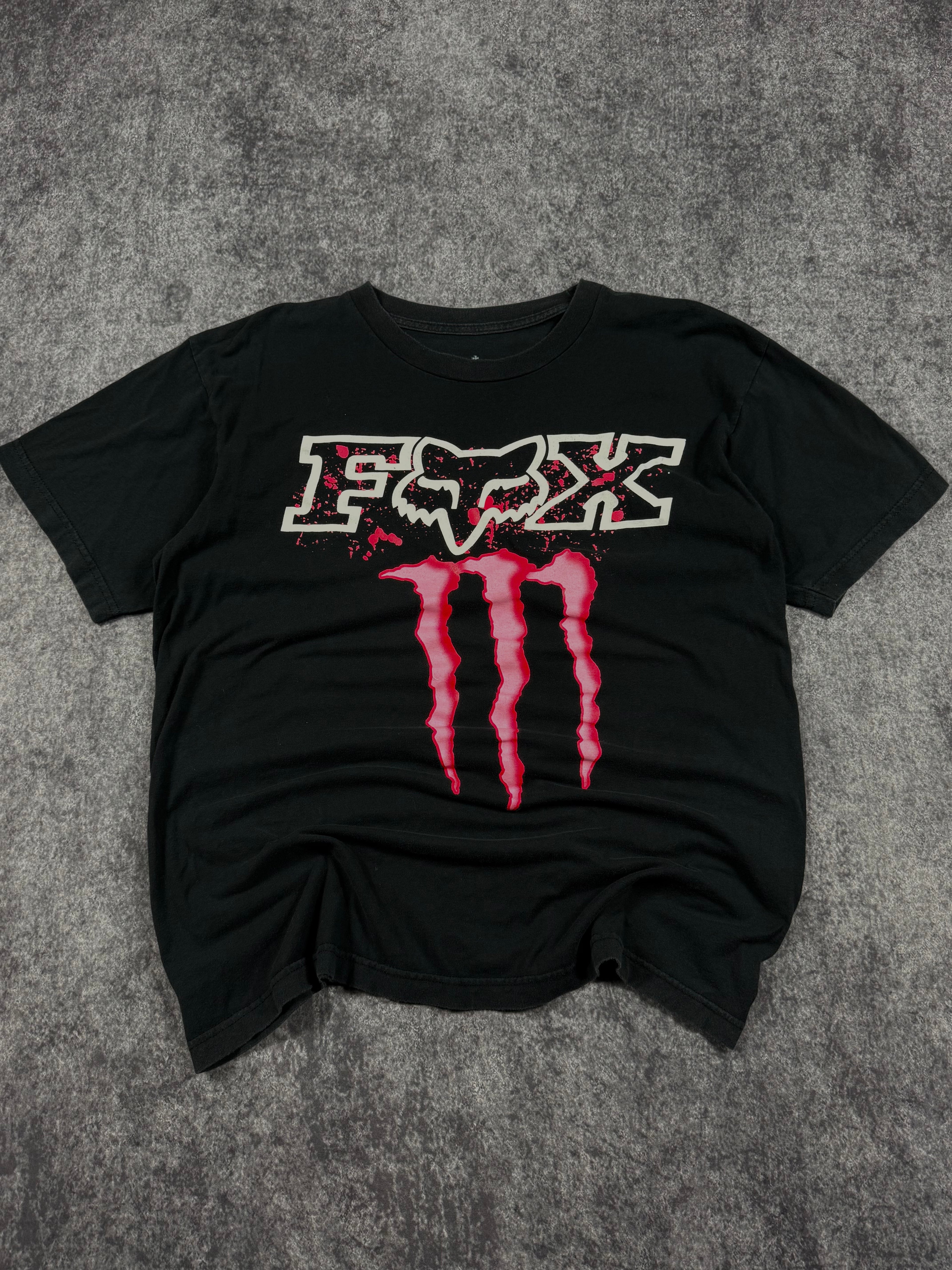 (rare) 2000s monster energy x fox racing shirt (L)