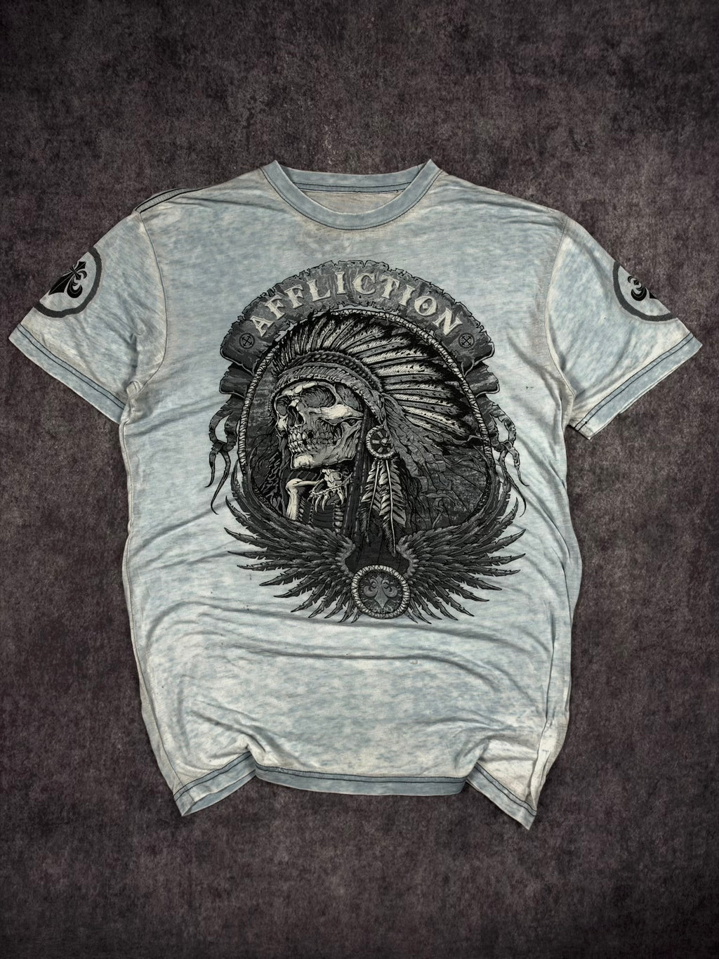 2000s ULTRA THIN AFFLICTION SHIRT (L)