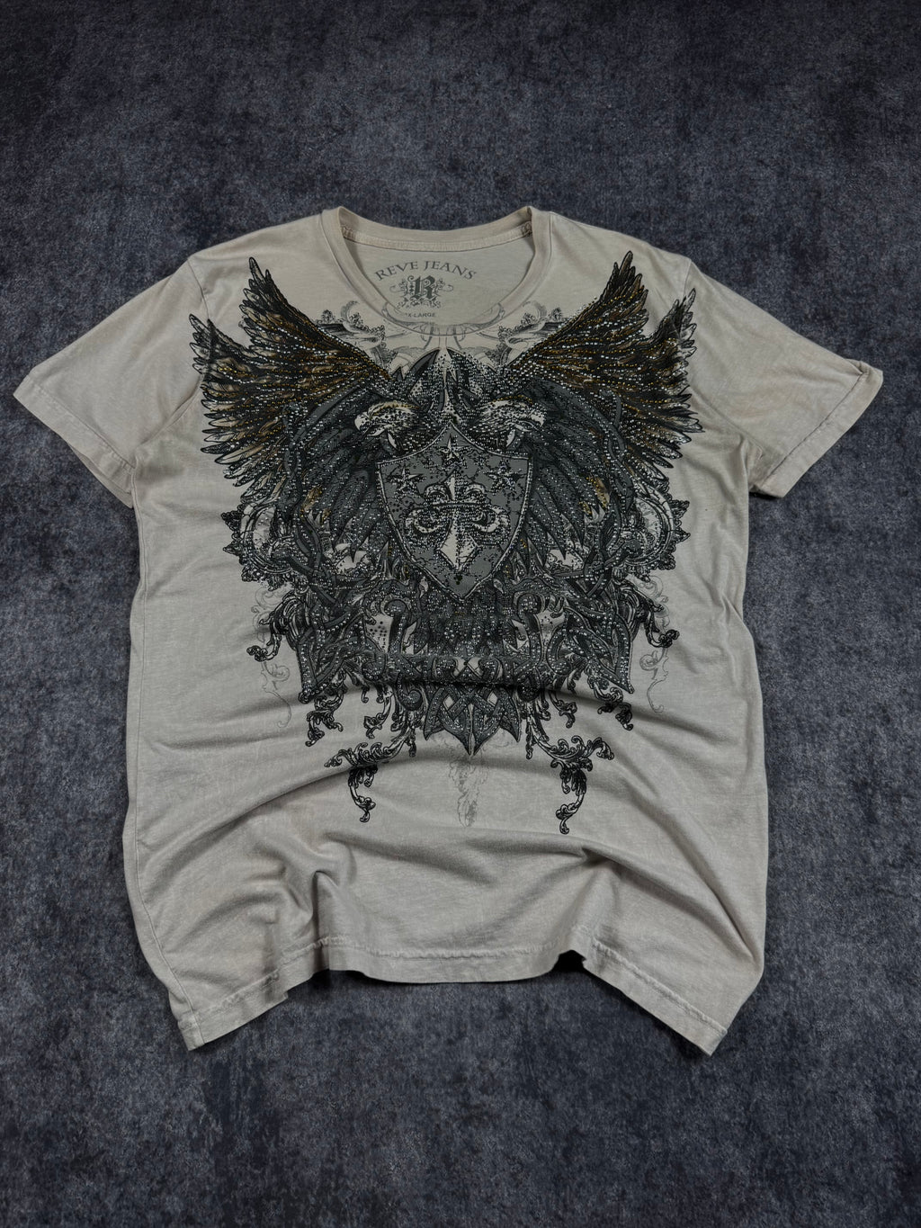 (rare) 2000s revive jeans rhinestone shirt (L)