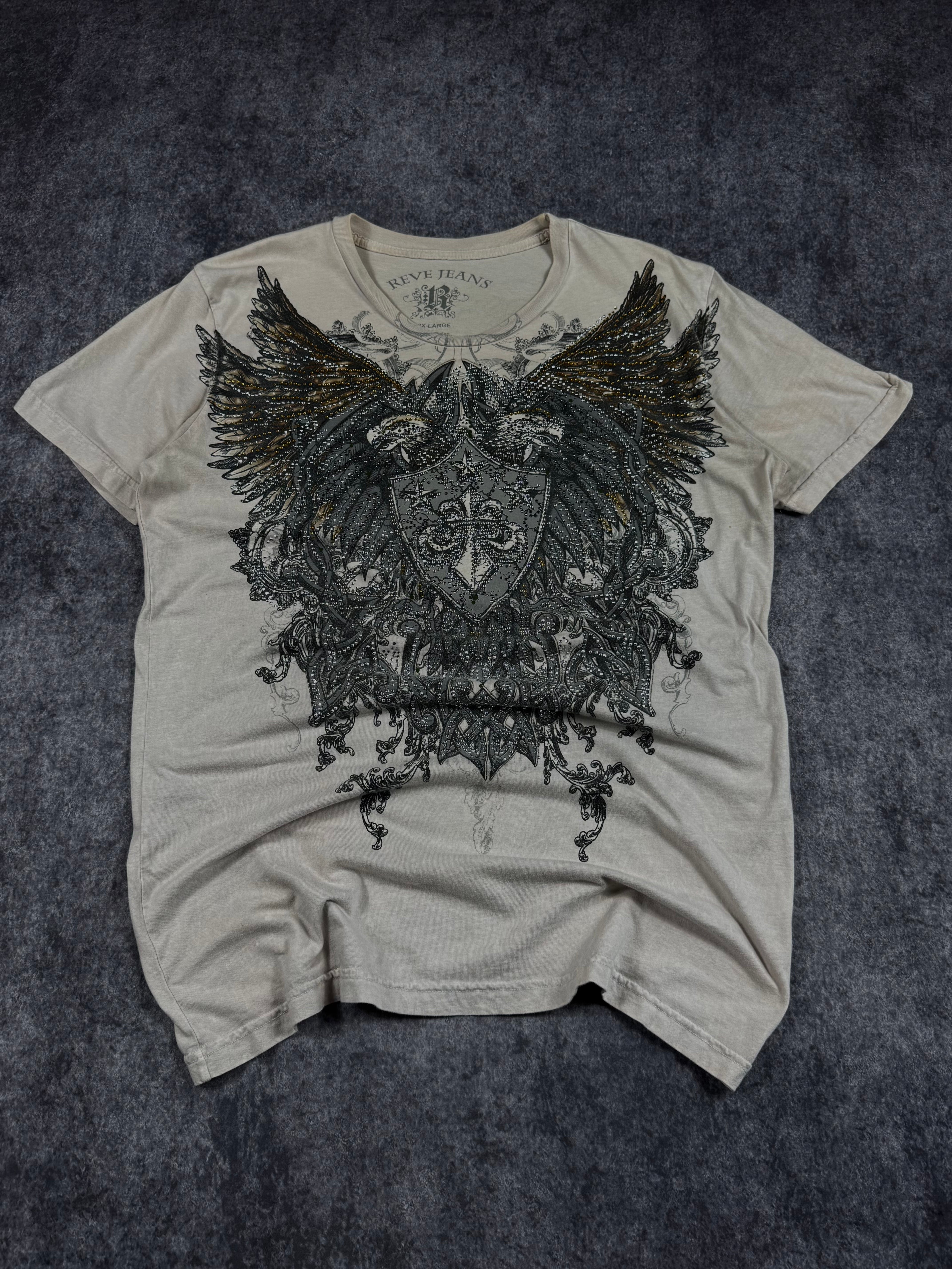 (rare) 2000s revive jeans rhinestone shirt (L)