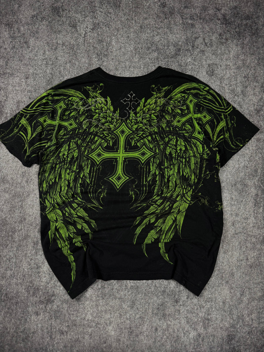 (rare) 2000s xtreme couture chrome shirt (L)