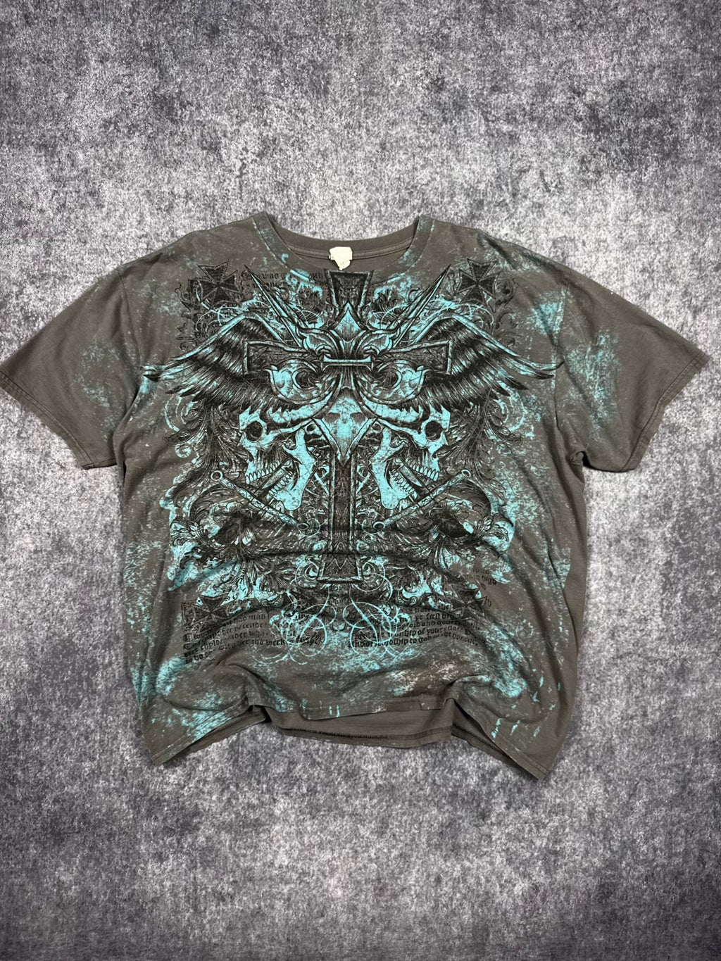 (RARE) 2000S WINGED CROSS SHIRT (XL)
