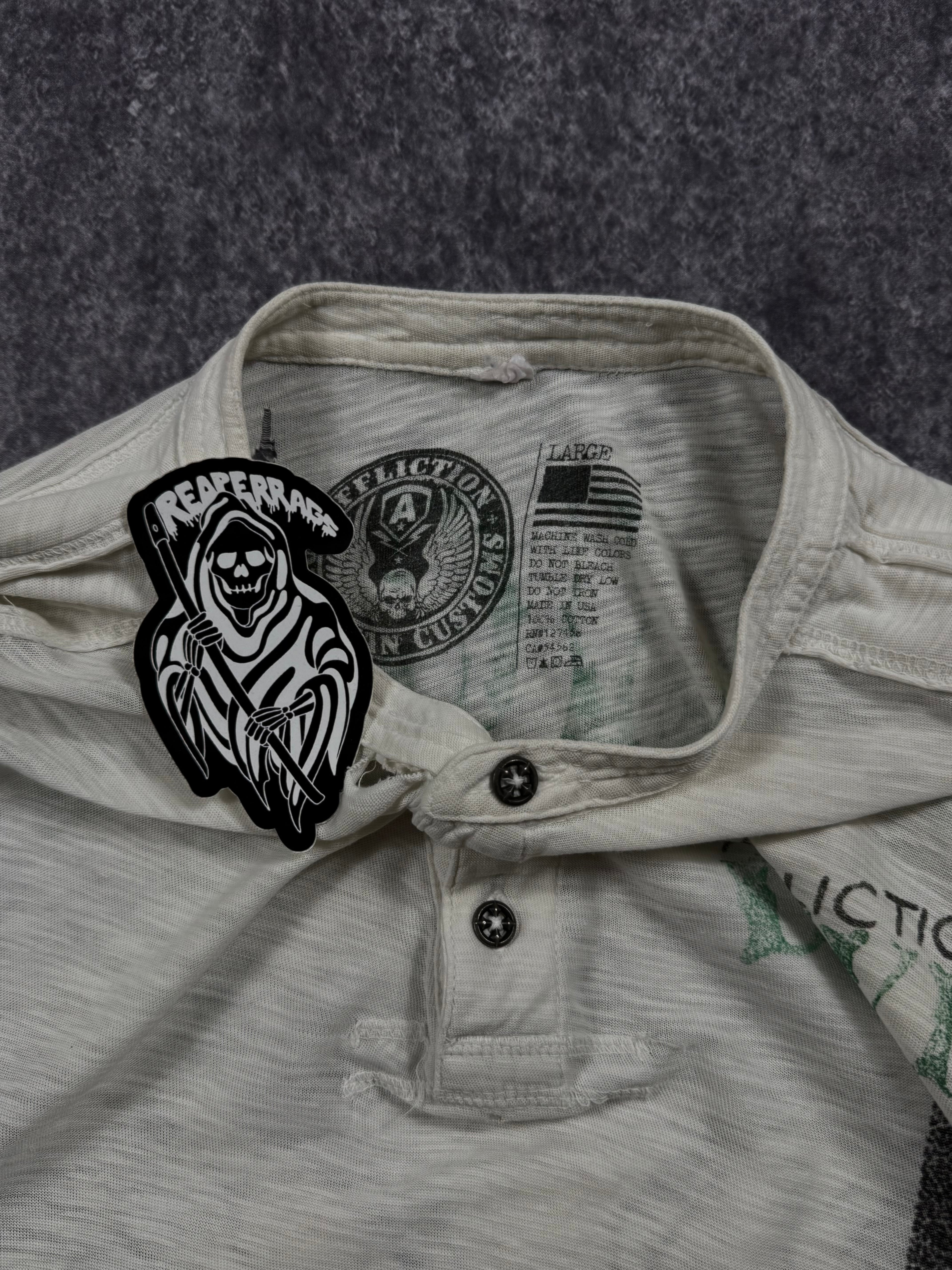 (rare) 2000s affliction long sleeve shirt (L)