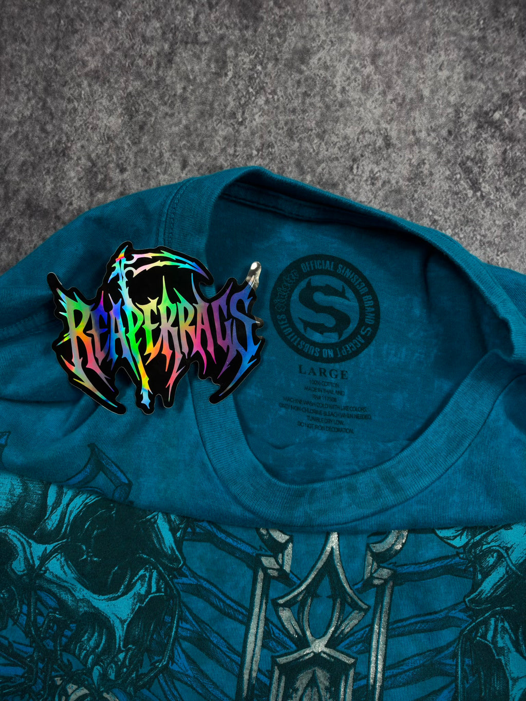 (RARE) 2000S SINISTER CHROME SHIRT (L)