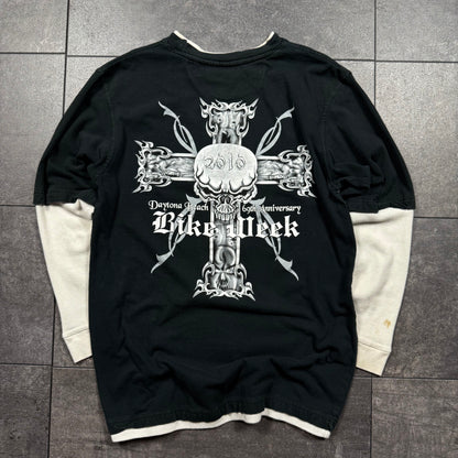 Y2K Bike Week Layered Long Sleeve Shirt (M)