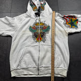 Deadstock 2000s Rhinestone Skull Hoodie (XXL)