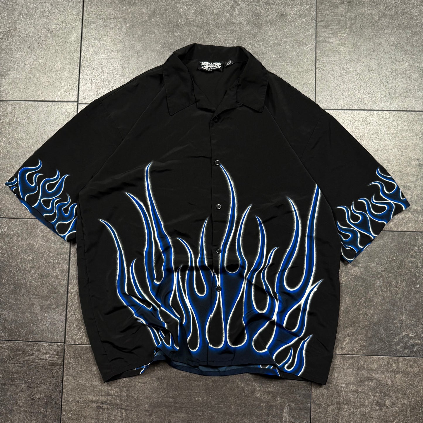 Y2K Flames Button-Up Tshirt (XXL)