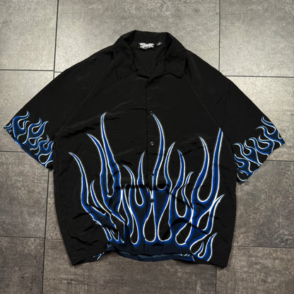 Y2K Flames Button-Up Tshirt (XXL)