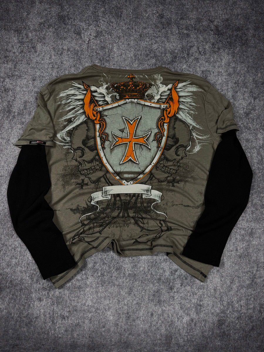 (rare) 2000s mma elite layered shirt (XXL)