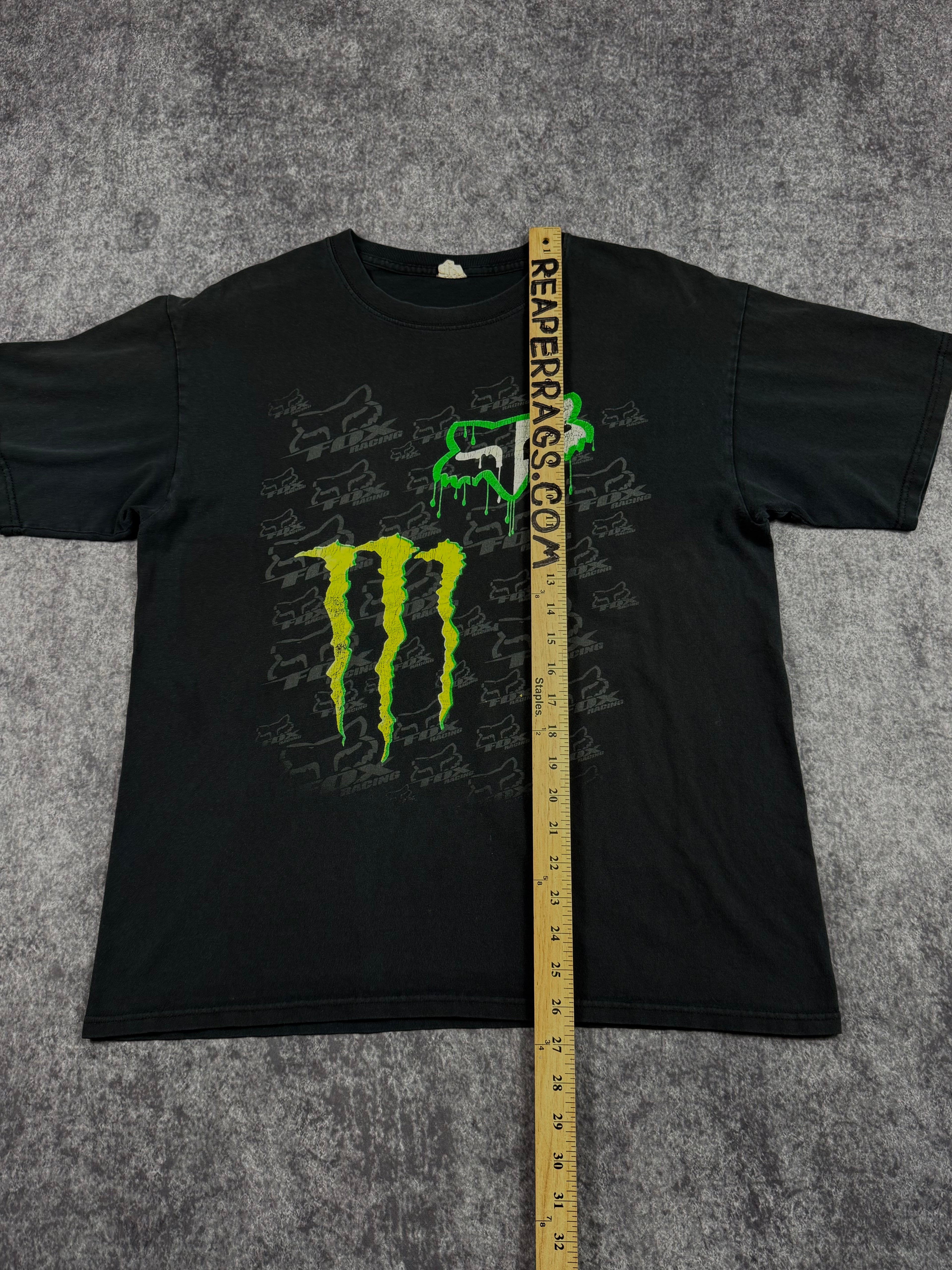 (rare) 2000s monster energy x fox racing shirt (L)