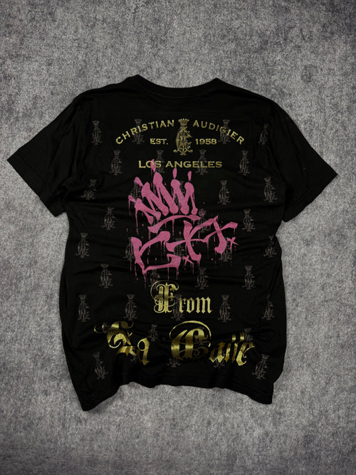 (rare) 2000s christian audigier chrome shirt (S)